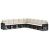 vidaXL Ensemble de canap&eacute; de jardin 9 pcs Noir et blanc cr&egrave;me