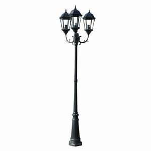 vidaXL Lampadaire de jardin 3 bras 230 cm Vert fonc&eacute;/Noir Aluminium