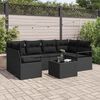 vidaXL Ensemble de canapé de jardin avec coussin 7 pcs Noir