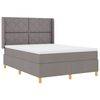 vidaXL Lit &agrave; ressorts avec bandes LED Taupe 160 x 200 cm tissu