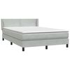 vidaXL Sommier &agrave; lattes de lit et matelas gris clair 140x220cm velours