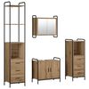 vidaXL Ensemble d'armoire de salle de bain 4 pc Ch&ecirc;ne artisanal