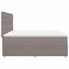 vidaXL Sommier &agrave; lattes de lit avec matelas Taupe 200x200 cm Tissu
