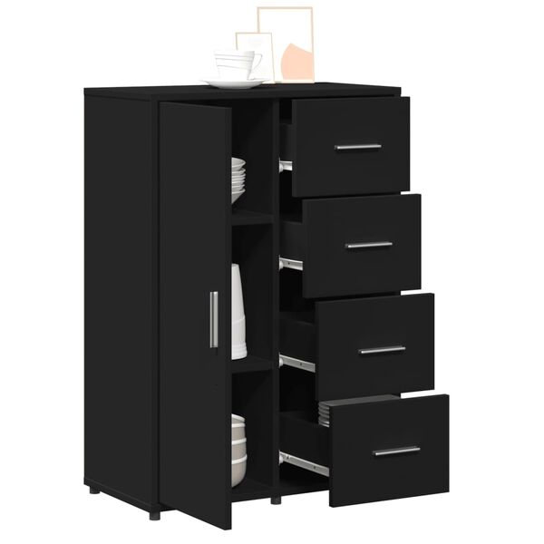 vidaXL Buffet noir 60x31x84 cm bois d'ing&eacute;nierie