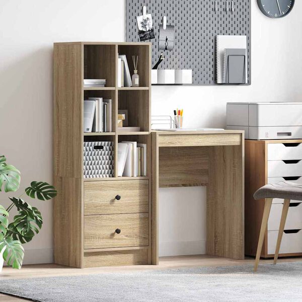 vidaXL Bureau avec tiroir 2 pcs Ch&ecirc;ne Sonoma