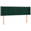 vidaXL T&ecirc;te de lit avec oreilles Vert fonc&eacute; 163x16x78/88 cm Velours