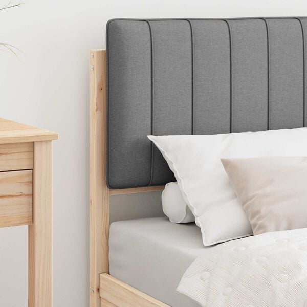 vidaXL Cadre de lit avec t&ecirc;te de lit rembourr&eacute;e Gris clair 80 x 200 cm