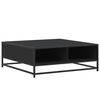 vidaXL Table basse noir 80x80x30 cm bois d'ing&eacute;nierie et m&eacute;tal