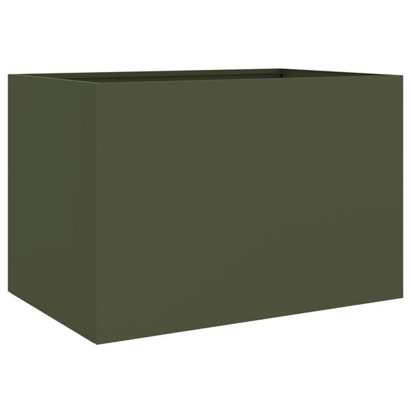 vidaXL Jardini&egrave;re vert olive 62x40x39 cm acier
