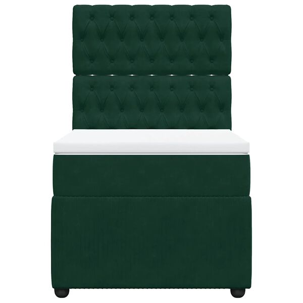 vidaXL Sommier &agrave; lattes de lit avec matelas Vert fonc&eacute; 90x200 cm