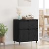 vidaXL Buffet Ch&ecirc;ne noir 60 x 35 x 70 cm Bois d'ing&eacute;nierie et fer