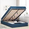 vidaXL Cadre de lit avec matelas avec matelas 2 pcs Bleu tissu
