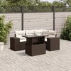 vidaXL Salon de jardin avec coussins 5 pcs marron r&eacute;sine tress&eacute;e