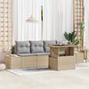 vidaXL Ensemble de canap&eacute; de jardin 5 pcs Beige Poly rotin