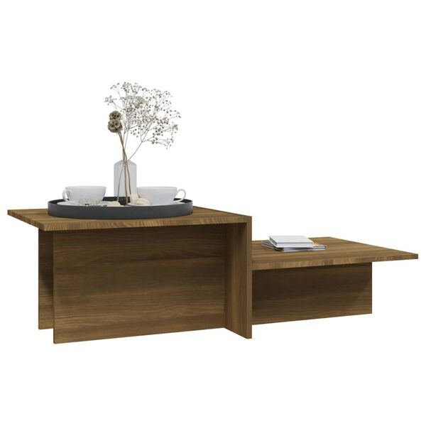 vidaXL Table basse Chêne marron 111,5x50x33 cm Bois d'ingénierie