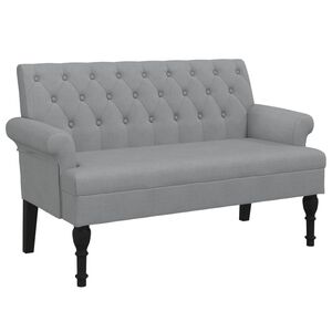 vidaXL Banc avec dossier gris clair 120x62x75,5 cm tissu