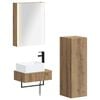 vidaXL Ensemble de mobilier de salle de bain 4 pcs Ch&ecirc;ne artisanal
