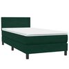 vidaXL Sommier &agrave; lattes de lit et matelas vert fonc&eacute; 90x210 cm velours