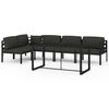 vidaXL Salon de jardin 6 pcs avec coussins Aluminium Anthracite
