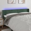 vidaXL T&ecirc;te de lit &agrave; LED Vert fonc&eacute; 203x16x78/88 cm Velours