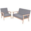 vidaXL Ensemble de canap&eacute;s 2 pcs Tissu Gris clair