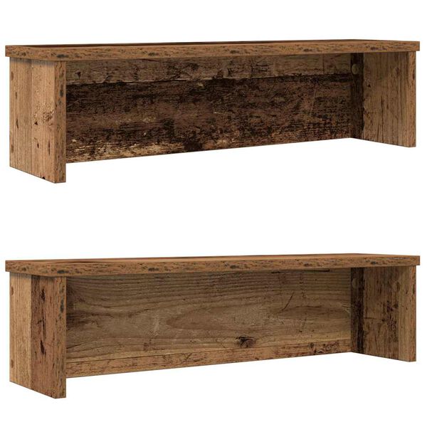 VidaXL &Eacute;tag&egrave;res de cuisine empilables 2 pcs vieux bois 60x15x16 cm