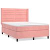 vidaXL Sommier &agrave; lattes de lit avec matelas Rose 140x200 cm Velours