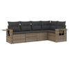vidaXL Salon de jardin 5 pcs avec coussins gris r&eacute;sine tress&eacute;e