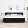 vidaXL Lit &agrave; ressorts avec matelas Noir 200 x 200 cm Polyester