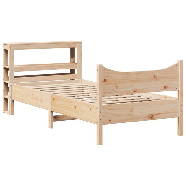 vidaXL Cadre de lit avec t&ecirc;te de lit 75x190 cm bois de pin massif
