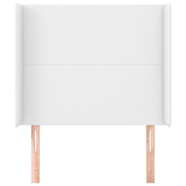 vidaXL T&ecirc;te de lit avec oreilles Blanc 83x16x118/128 cm Similicuir