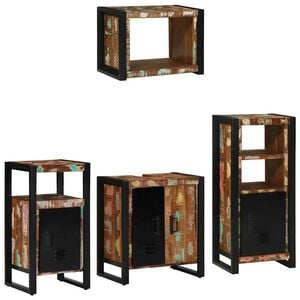 vidaXL Ensemble de mobilier de salle de bain 4 pcs Bois Recyclé Solide