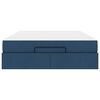 vidaXL Cadre de lit avec matelas avec matelas 2 pcs Bleu tissu