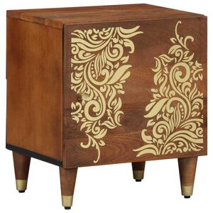 vidaXL Cabinet de chevet avec porte marron miel 40 x 33 x 46 cm