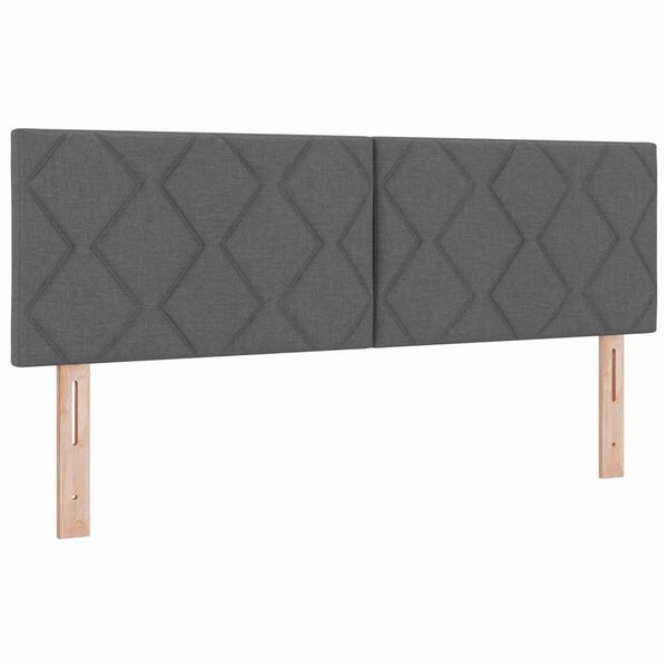 vidaXL Lit &agrave; ressorts avec matelas Gris fonc&eacute; 160 x 200 cm tissu