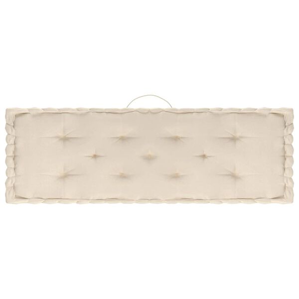 vidaXL Coussins de plancher de palette lot de 7 Beige Coton