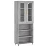 vidaXL Buffet haut Sonoma gris 69,5x34x180 cm Bois d'ing&eacute;nierie