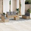 vidaXL Salon de jardin avec coussins 8 pcs beige r&eacute;sine tress&eacute;e
