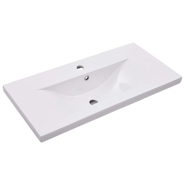 vidaXL Lavabo encastré 81 x 39,5 x 18,5 cm Céramique Blanc
