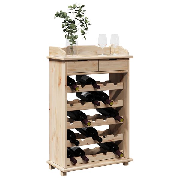 vidaXL Étagère à vin Marron 90 x 60 x 30 cm Bois de pin massif