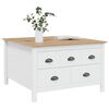 vidaXL Table basse Blanc et marron miel 79,5 x 79,5 x 49 cm