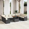 vidaXL Ensemble de canap&eacute; de jardin 11 pcs Noir Poly rotin