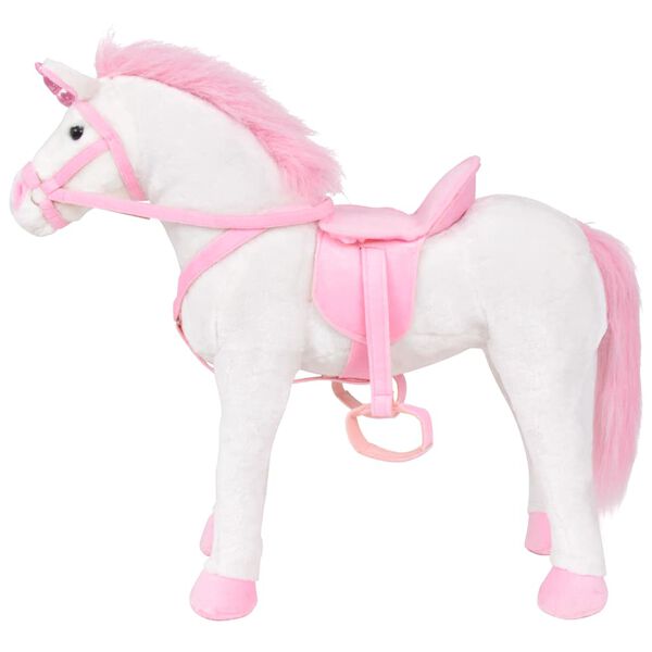 vidaXL Jouet en peluche Licorne Blanc et rose XXL