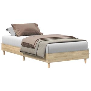 vidaXL Cadre de lit sans matelas ch&ecirc;ne sonoma 75x190 cm