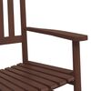 vidaXL Chaise &agrave; bascule avec table pliable marron bois massif peuplier