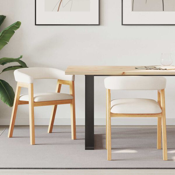 vidaXL Chaises de salle &agrave; manger 2 pcs Naturel 54 x 57 x 73 cm