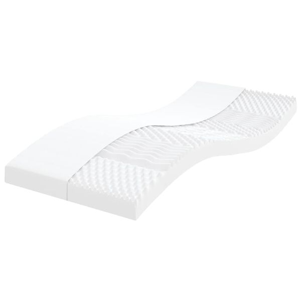 vidaXL Matelas en mousse blanc 80x210 cm 7 zones dureté 20 ILD