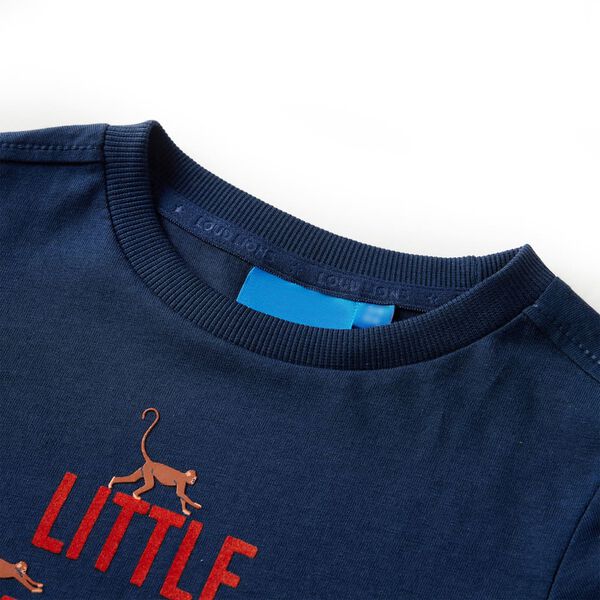 T-shirt enfants &agrave; manches longues bleu marine 128
