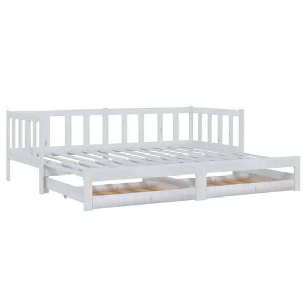 vidaXL Lit coulissant sans matelas 2x(90x200) cm blanc