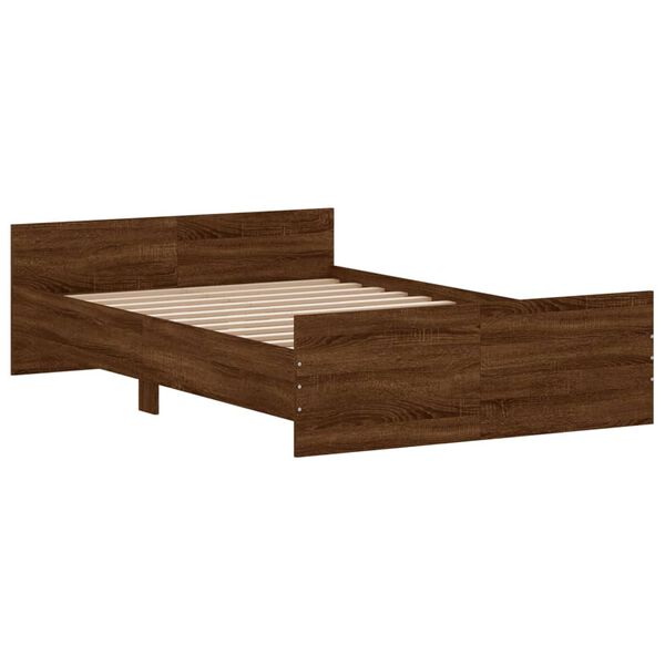 vidaXL Cadre de lit sans matelas ch&ecirc;ne marron 120x190 cm